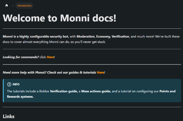 Monni being set up